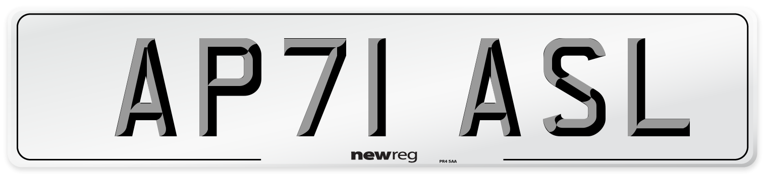 AP71 ASL Number Plate from New Reg